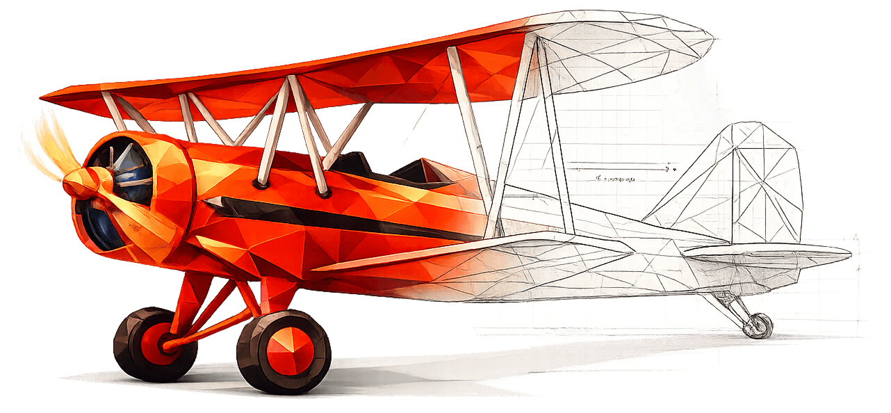 Vintage red plane illustration